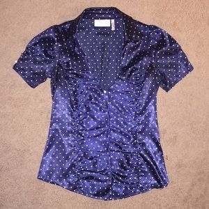 💥SALE💥 GUESS DARK BLUE SATIN BUTTON UP